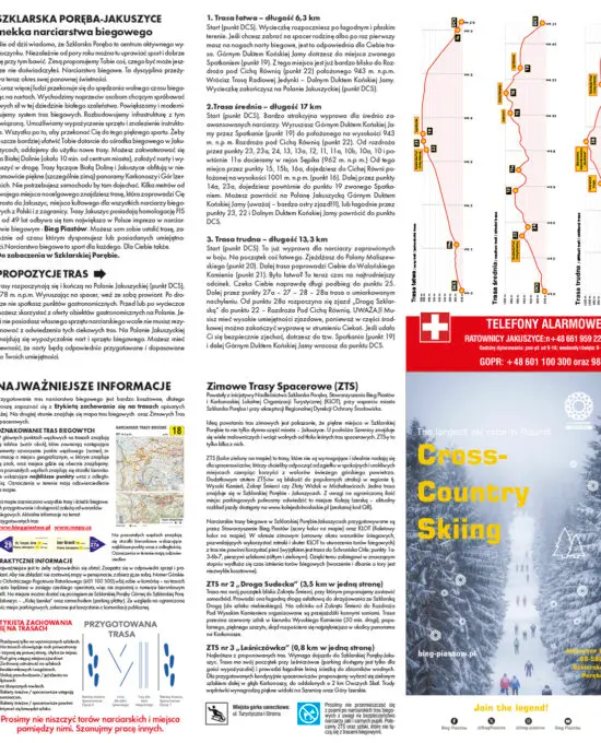 Narciarskie trasy biegowe Szklarska Poręba-Jakuszyce laminowana