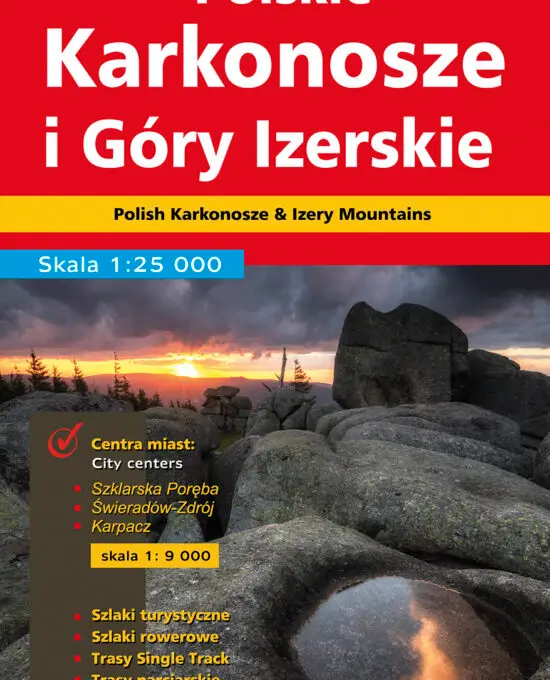 Polskie Karkonosze i Góry Izerskie. Mapa B1 laminowana