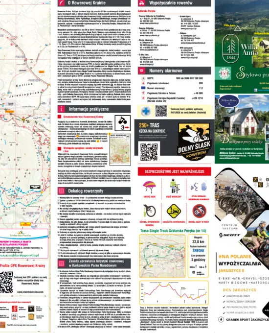 Mapa rowerowa Rowerowa Kraina. Mapa B2 laminowana