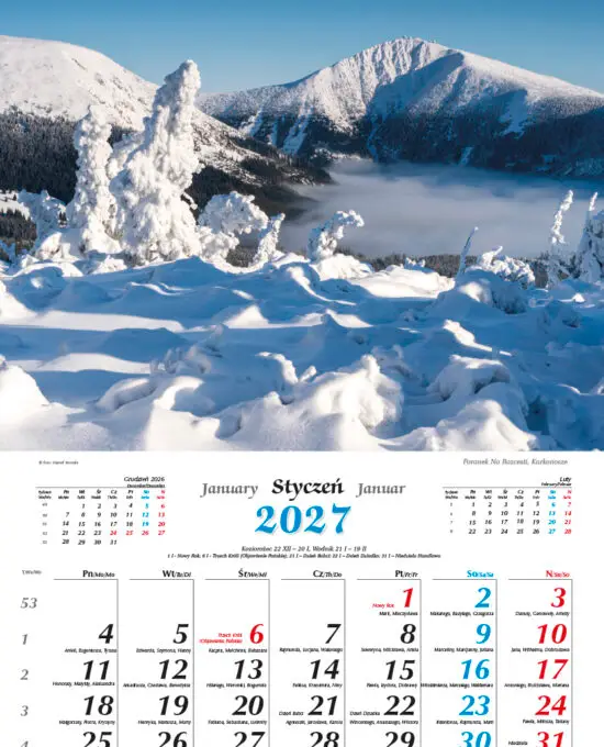 Kalendarz 2027 Karkonosze