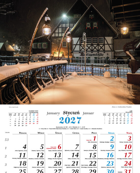 Kalendarz 2027 Szklarska Poręba